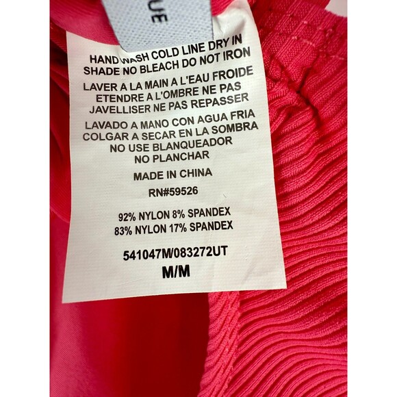 NWT Becca by Rebecca Virtue Swimwear w/ Corset lace-up Size M Coral swimsuit - Picture 6 of 15